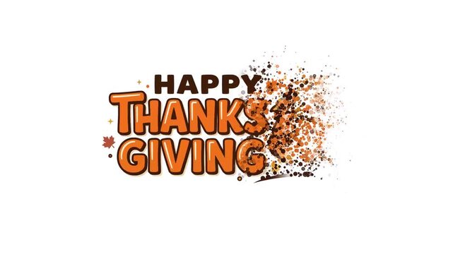 Happy Thanksgiving Celebration with Turkey and Autumn Leaves.