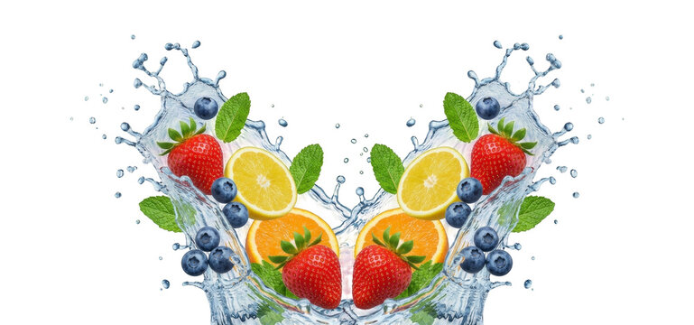 Symmetrical Fruit Mint Water Burst