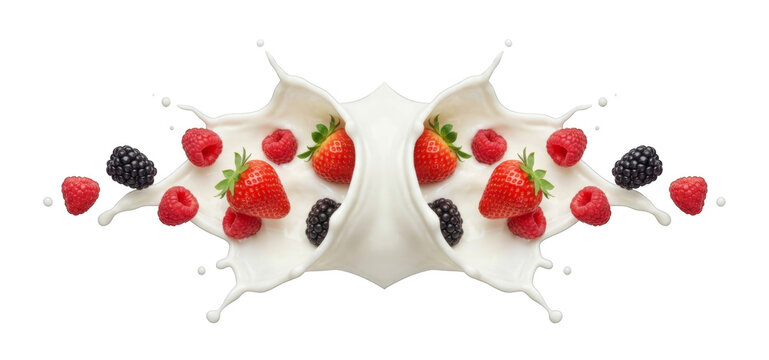 Symmetrical Mixed Berry Yogurt Splash