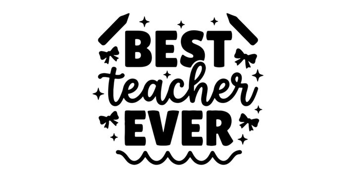 Celebratory black and white teacher appreciation with stars celebration silhouette