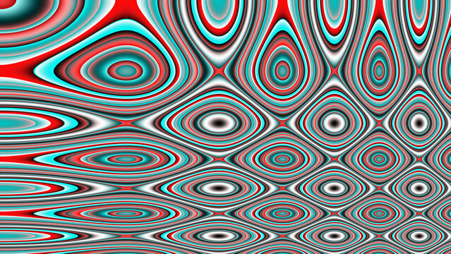 Vibrant Psychedelic Op Art Pattern with Retro 3D Geometric Waves and Abstract Optical Illusion Background
