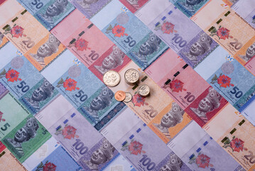 Malaysian ringgit banknotes as a tool for trade and financial transactions. The Malaysian ringgit © chernikovatv