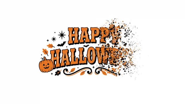 Happy Halloween Celebration with Pumpkins and Bats.