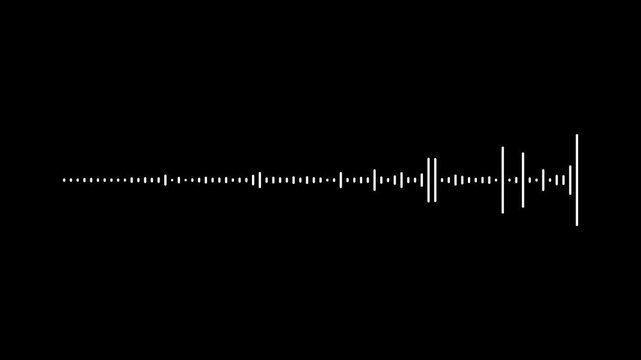Frequency audio spectrum music waveform equalizer voice microphone podcast recording speaker volume beat pulse signal wave listening performance, concert radio studio. black screen 4k