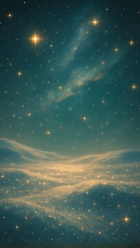 Dreamy cosmic landscape with stars mobile wallpaper
