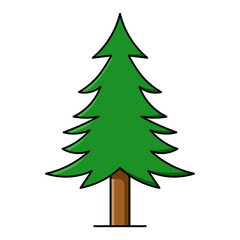 Fototapeta premium Pine Tree Vector Illustration Style 