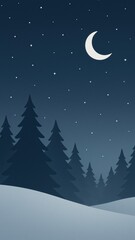 Fototapeta premium Serene night forest mobile wallpaper
