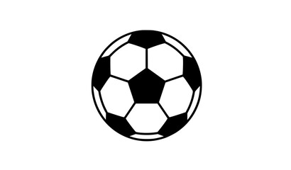 Fototapeta premium Classic Soccer Ball Icon Isolated on White Background Featuring Black and White Pentagonal Panels for Sports Branding Football Championship Graphics and Apps