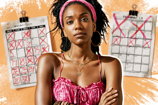Stressed Woman Planning Schedule &ndash; AI Generative