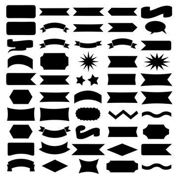 Black abstract shapes set design elements