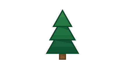 Obraz premium Simple Minimalist Flat Vector Evergreen Pine Tree Illustration
