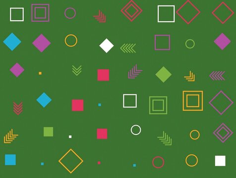 Colorful geometric shapes and icons collection