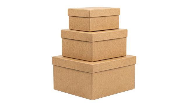 Stack of three cardboard boxes of varying sizes.