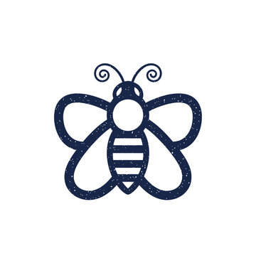 Stylized bee insect icon with circular wings.