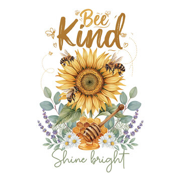honeybee kitchen towel design, kitchen towel sublimation, sunflower kitchen towel, sunshine png, bee kind png, bee quotes