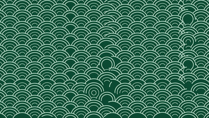 Seamless traditional japanese green wave pattern background with background japanese traditional seamless oriental decorative repeating abstract