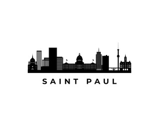 Fototapeta premium Vector Saint Paul skyline. Travel Saint Paul famous landmarks. Business and tourism concept for presentation, banner, web site.
