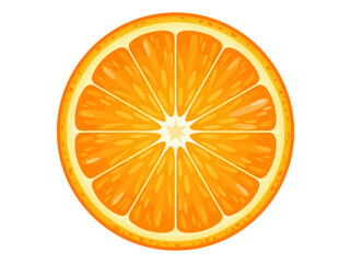 Obraz premium Illustration of a vibrant orange slice with detailed segments and bright colors isolated on white background showcasing freshness and citrus appeal for healthy lifestyle and food concepts