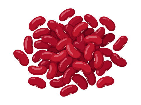 Pile of red kidney beans isolated on white background