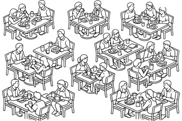 Fototapeta premium Isometric Hospitality Interior People Illustration