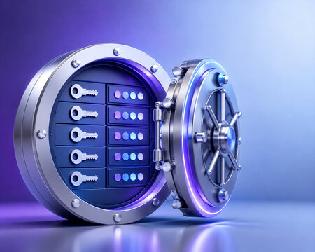 Password manager vault organizing secure access keys