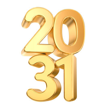 Gold 3d number 2031