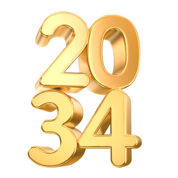 Gold 3D year 2034 numbers