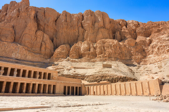 The mortuary temple of Quinn Hatshepsut located opposite the city of Luxor, Egypt.