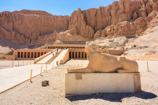 The mortuary temple of Quinn Hatshepsut located opposite the city of Luxor, Egypt.