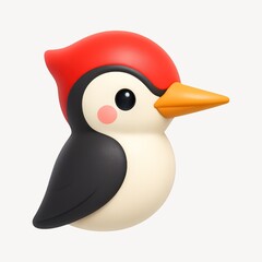Obraz premium Cute cartoon woodpecker illustration.