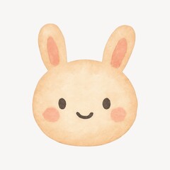 Fototapeta premium Cute watercolor bunny illustration.