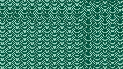 Seamless traditional japanese green wave pattern background with background japanese traditional seamless oriental decorative repeating abstract