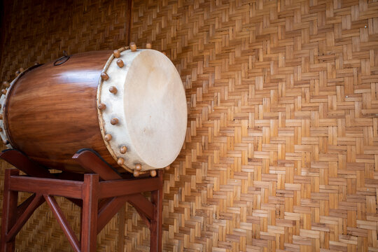 Bedug, a large traditional Islamic drum from Indonesia, in a mosque