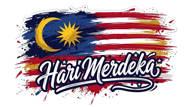 Hari merdeka malaysia independence day celebration graphic