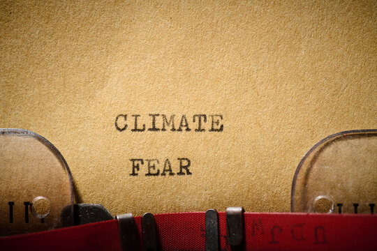 Climate fear text written with a typewriter.