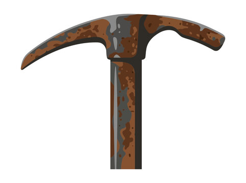 Rusty vintage pickaxe tool