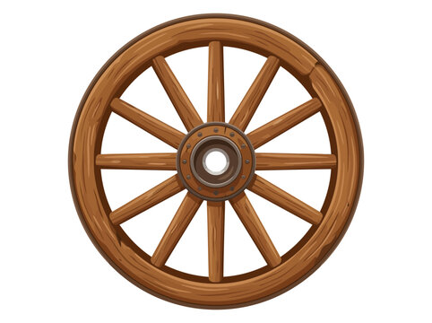 Vintage wooden wagon wheel