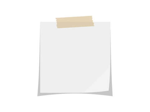 White paper note with adhesive tape