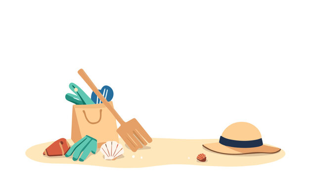Eco Friendly Summer Beach Cleanup and Ocean Conservation Vector