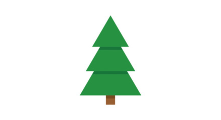 Fototapeta premium Stylized Minimalist Green Pine Tree Flat Vector Illustration Isolated on White Background
