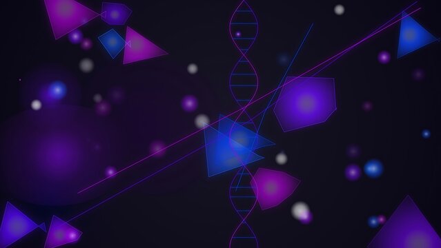 Abstract dna helix with geometric shapes