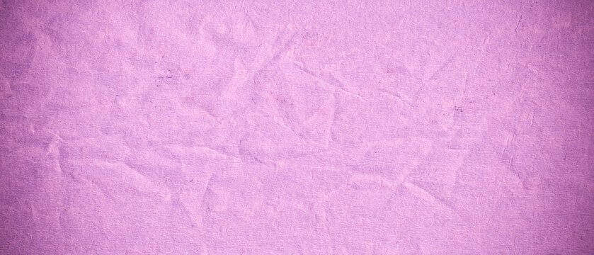 Frame made of purple old vintage paper, crumpled wrinkled cardboard carton packaging pattern texture background banner panorama