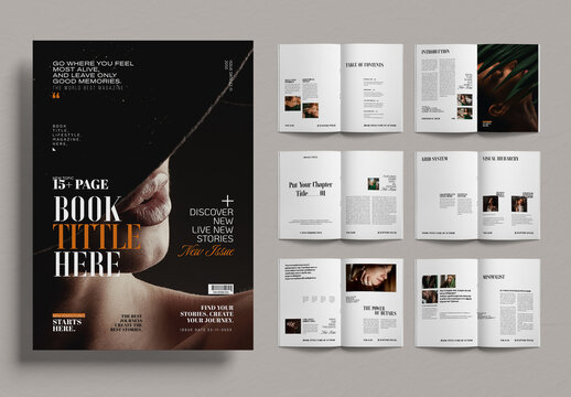 Editorial Book Title Here Magazine Template