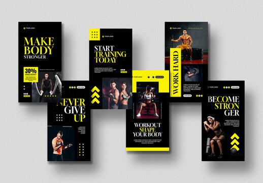 Fitness Social Media Story Pack Template