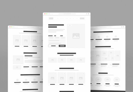 Modern Responsive Website Landing Page Wireframe UI Template