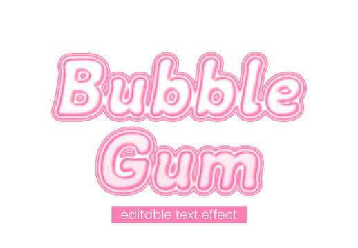Pink Bubble Gum Editable Text Effect