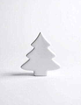 Minimalist christmas tree white ceramic tree modern holiday decor simple festive ornament winter season symbol scandinavian style accent clean design object elegant home Christmas Concept