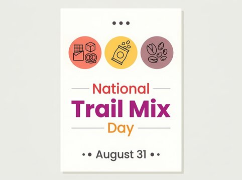 National Trail Mix Day August 31 Minimalist Poster With Icons