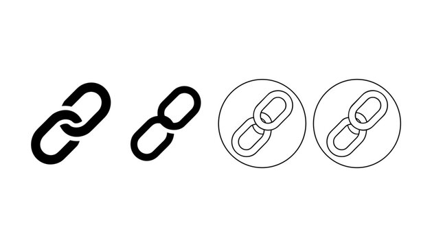 Minimalist digital network connectivity symbols isolated on white background for website menu integration and digital communication interface development