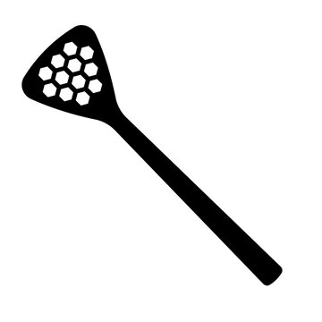 Honey Dipper Spoon Silhouette Isolated on White Background